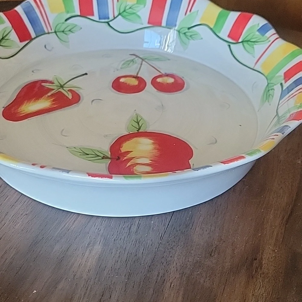 Style Eyes Fruit Stripe Pie Pan Dish